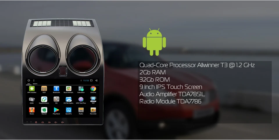 Sale MARUBOX 2Din Car Radio GPS Android 7.1 For Nissan Qashqai Dualis Multimedia Player 9" IPS Touch Screen Bluetooth 2G RAM 9A002DT3 1