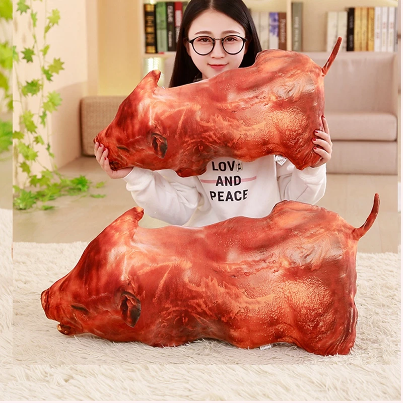 

60CM Simulation Roasted Suckling Pig cute pillow meal,60CM plush cushion plush lote, Smoked salmon kawaii pelucias gift