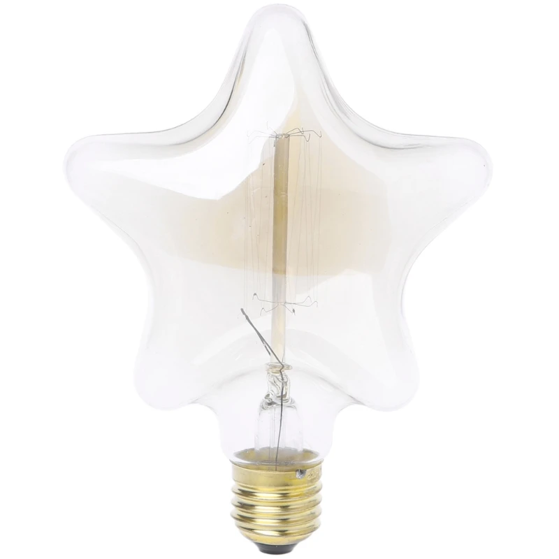 Винтажный декоративный светильник e27 звезда/сердце лампа накаливания Ретро лампа Эдисона