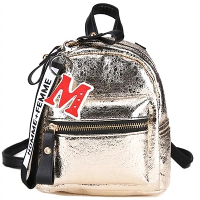 Новое летнее серебряное Золотое розовое рюкзак женская сумка для девочек кожаный голографический рюкзак школьные сумки для девочек-подростков Z221 - Цвет: Золотой