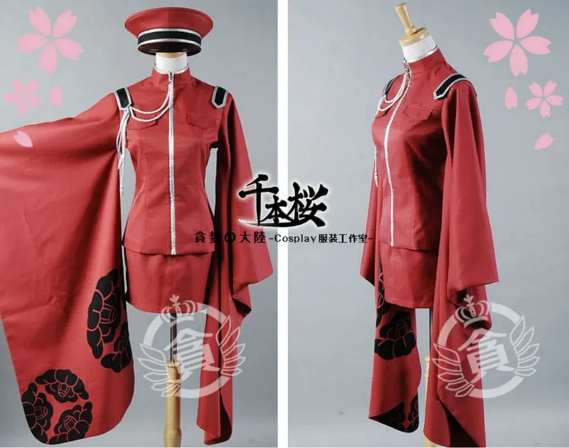 Новое поступление Senbonzakura Vocaloid косплей Мейко костюм косплей армейская униформа