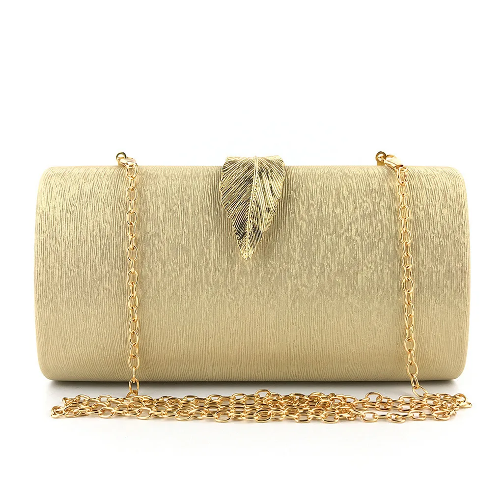

Suede Evening Clutch Bag For Women Long Design Clutch Bag Gold Color Metal Leaf Lock Wedding Purse Female Handbag Bolsa