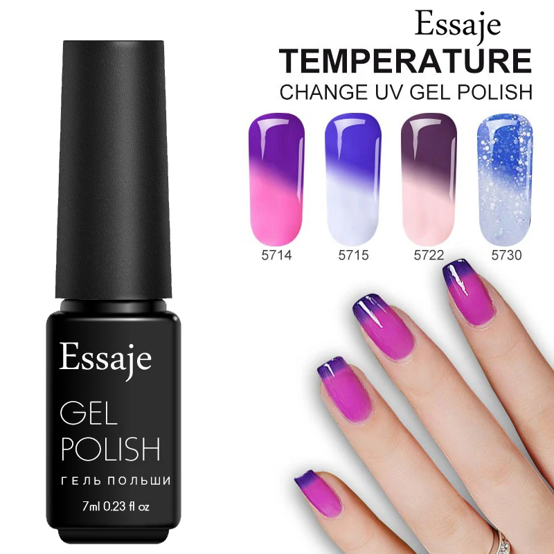 Essaje 7 мл Lucky полупостоянных Soak Off UV Гель Лаки Nail Art Блеск 3D Температура изменение 29