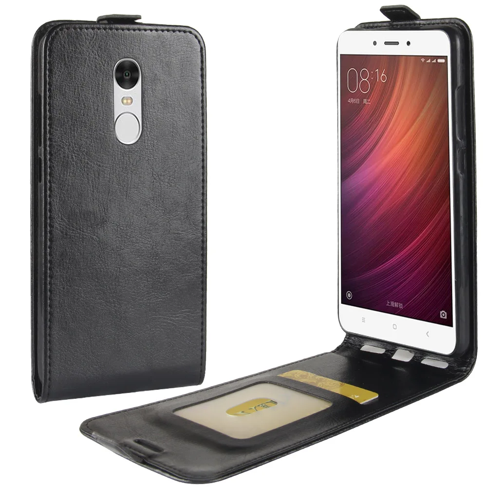 

Note4 Case for Xiaomi Redmi Note 4 Down Open Style Cases Flip Leather Thick Solid Card Slot Cover Black Covers for Redmi Note4