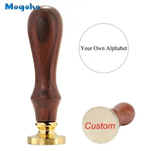 Mogoko 25/30mm Personalized Letter/Logo Custom Alphabet Engraved Vintage Retro Brass Copper Wax Seal Stamp Wedding/Birthday Gift customize wax stamp with logo one custom stamp 1 wax 1 vintage brass spoon diy retro personalized stamp wax seal custom design