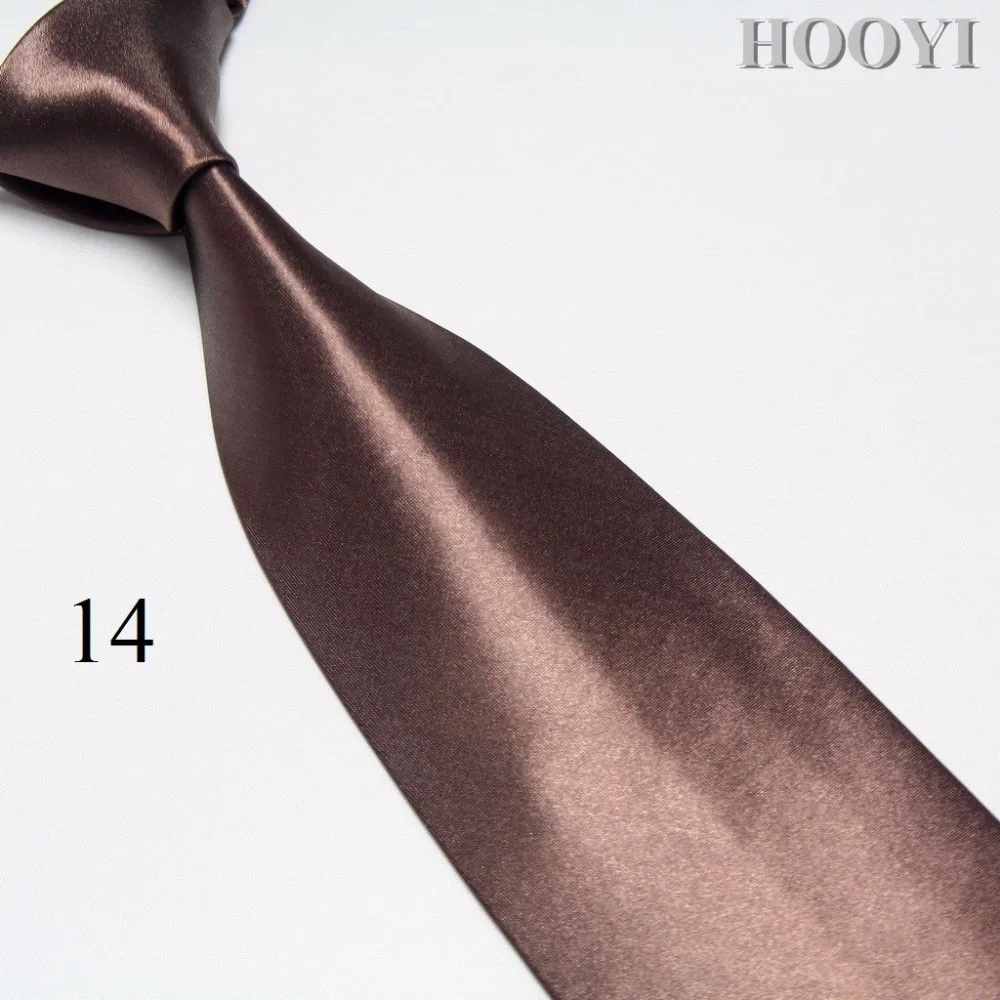 HOOYI 2019 satin men's ties neck tie solid necktie