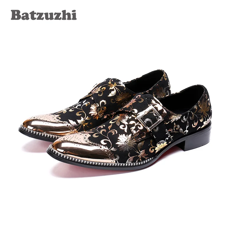 Bout Zapatos Cuir Pointu Hombre Noir Robe Or Chaussures De Formelle Italie Fer Batzuzhi Hommes Style En Habillées Boucle xZqHYwTO4