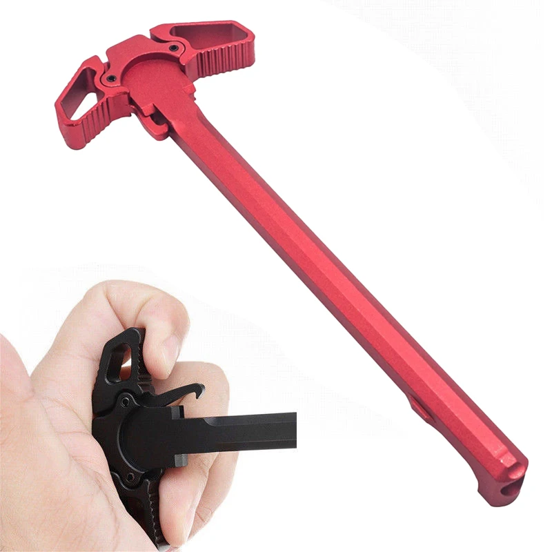 

Red Metal Ambidextrous Handle Accessory Aluminum Alloy AR Charging Handle Tool YH-17