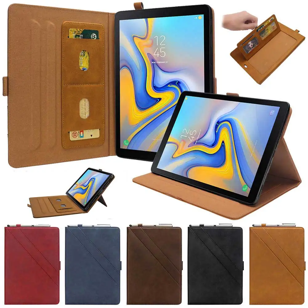 

Tablet Case for Samsung Galaxy Tab A 10.5 inch 2018 T590 T595 Kickstand Stand Case Smart Cover Sleep Wake Card Solt Folio Case