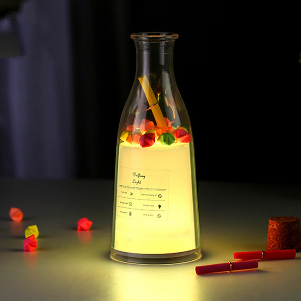 

New colorful message bottle lamp bed sleep small night light USB message light birthday Valentine's Day gift home decoration