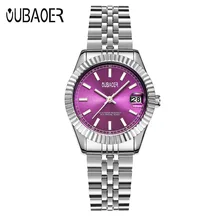 OUBAOER Brand New XFCS Womens Watch relogio feminino Quartz Watches Stainless Steel Strap Simple Casual Style Wristwatch saat