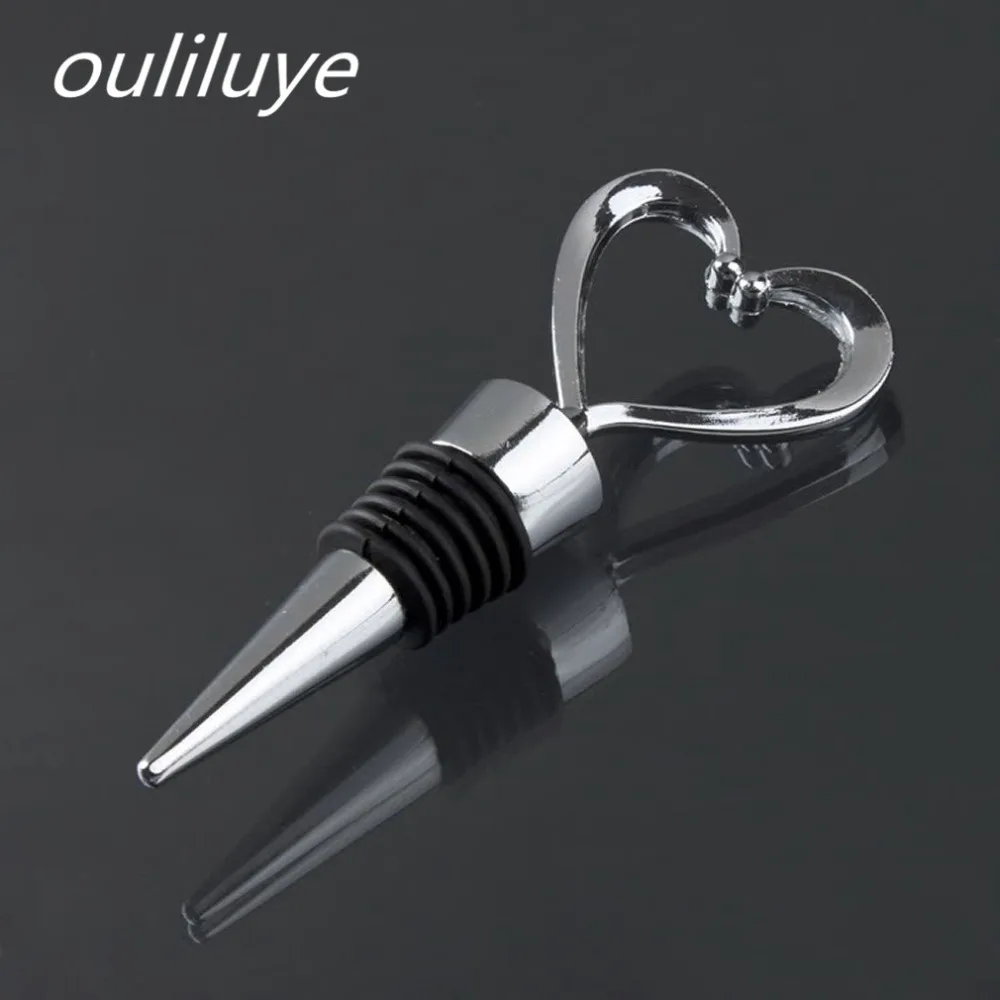

1pc Stainless Steel Wine Bottle Stopper Creative Heart Shaped Vacuum Sealer Barware Oil Bottle Wine Beer Stopper Bar Tools