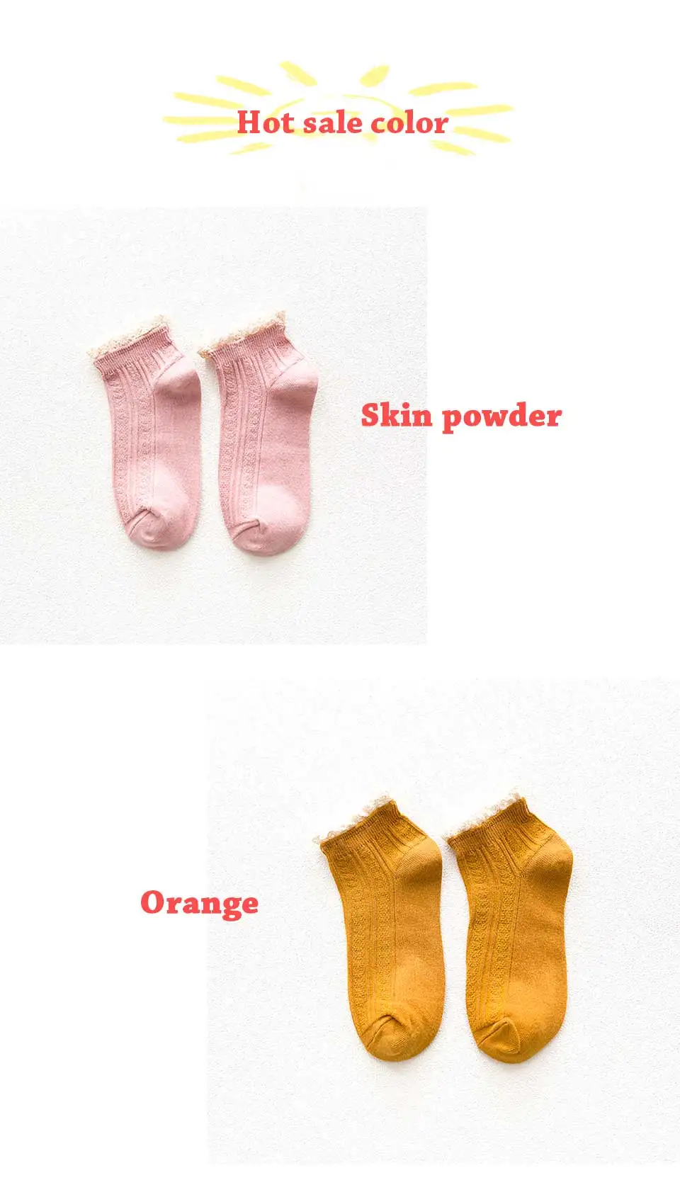 2018 Autumn and Winter New Cotton Short Tube Lace Solid Color Wild Boat Socks Small Fresh Lady Fan Warm Wear (9)