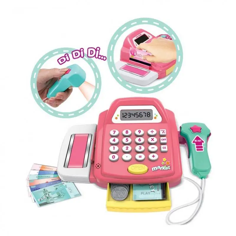 Electronic Cash Register Toy Pretend Play Realistic Action Toy Math Calculator Games for Kids Children Learning Toys