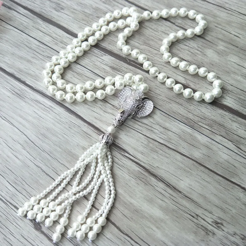 Женское ожерелье с подвеской в виде головы слона|women necklace|chain tasselmicro pave |