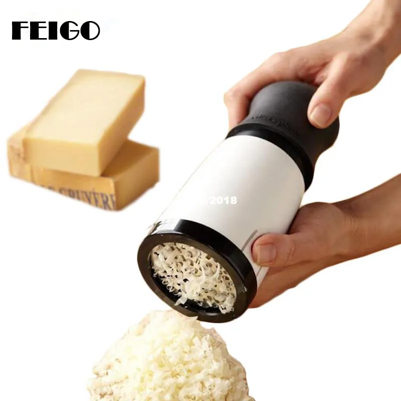 FEIGO 1Pcs Cheese Grater Stainless Steel Cheese Slicer Handheld Cheese Grinder Mill Planer Blade