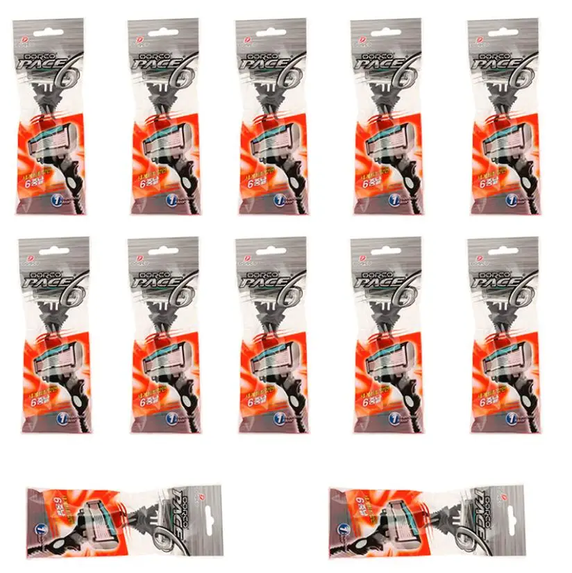 

12pcs/lot Original DORCO Best Shaving for Man PACE 6 Layers Razor Blades Beyond Gillettee Fusione Blade for Men Face Care