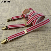 Мужские красные полосатые подтяжки унисекс регулируемые подтяжки с зажимом повседневные подтяжки на ремешке для взрослых для свадебной вечеринки BDXJ208