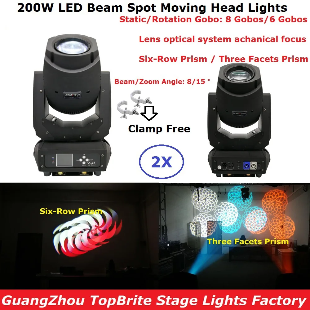 Buy 2XLot Cheap Price 200W GOBO LED Moving Head Beam