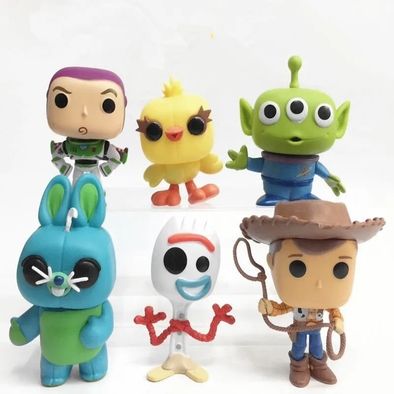 

6pcs/set Movie Toy Story Doll 4 Action Figures Toys Forky Bunny Alien Buzz Lightyear Doll Collectible Model Children Toy