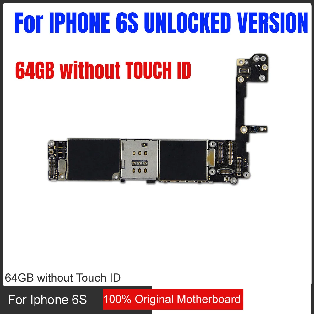 

64gb Original Unlocked for iphone 6s Motherboard without Touch ID,100% Test,Good Working for iphone 6s Mainboard,Free Shipping