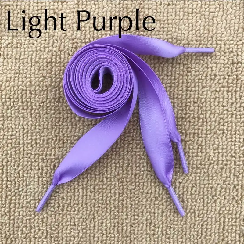 120 см плоские шелковые ленты шнурки, кроссовки спортивная обувь фантастические 2 см широкие красочные туфли кружева для мужчин и женщин - Цвет: Light Purple