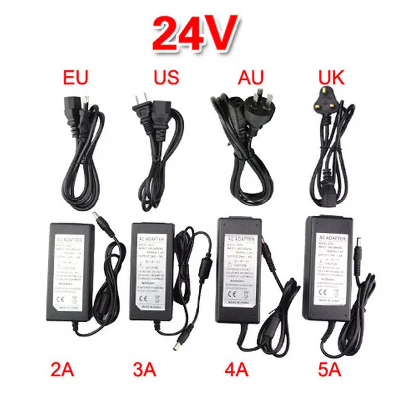 AC110 220 В адаптер питания Трансформатор Светодиодная лента 2A 3A 5A 8A DC 5 в 12 В 24 В 5 в 12 В 24 В адаптер питания US/EU/UK/AU