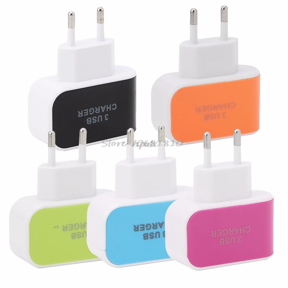 

SIV Triple USB Port Wall Home Travel AC Power Charger Adapter EU Plug For Phone Pad Drop ship