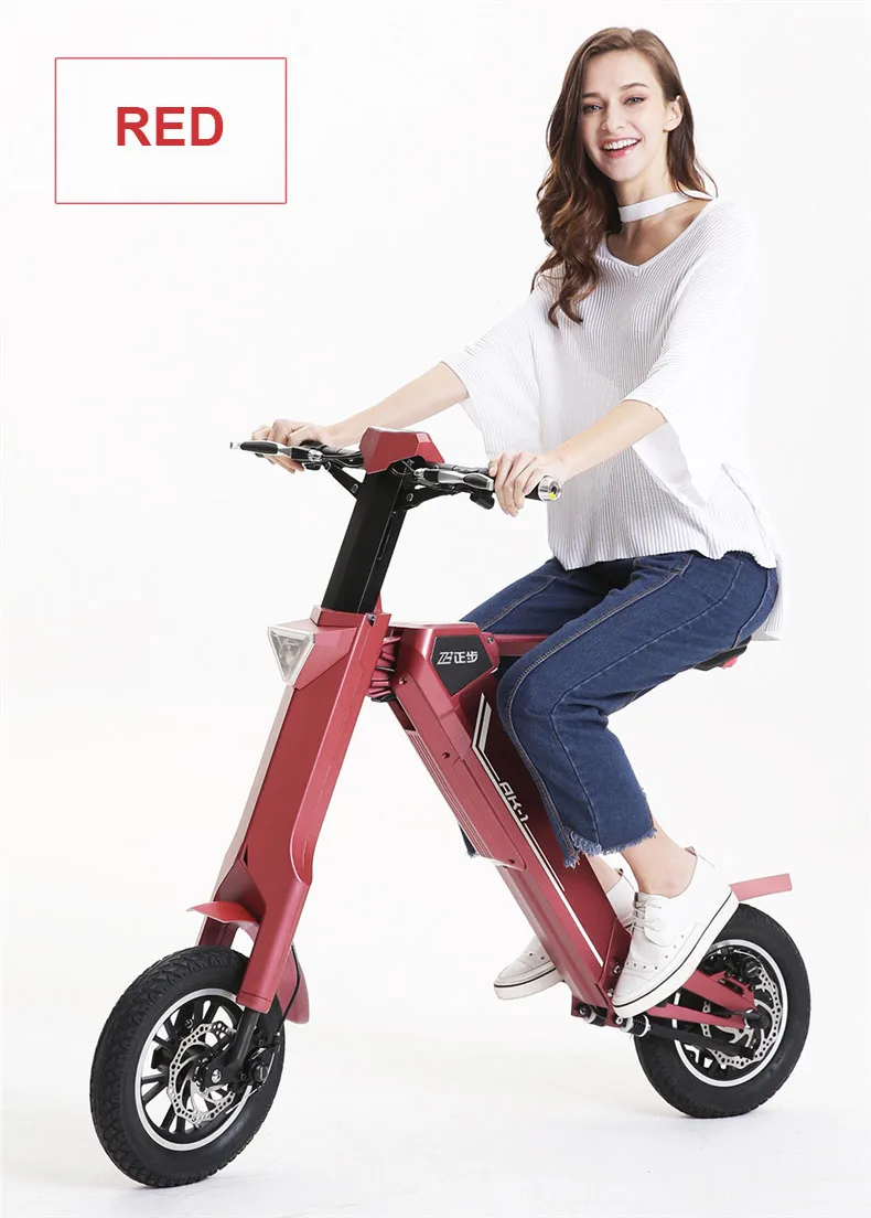 12 дюймов электрический велосипед 240 Вт Мотор умный электрический скутер 48 В литиевая батарея Умный складной электрический велосипед для велоспорта ebike - Цвет: Red