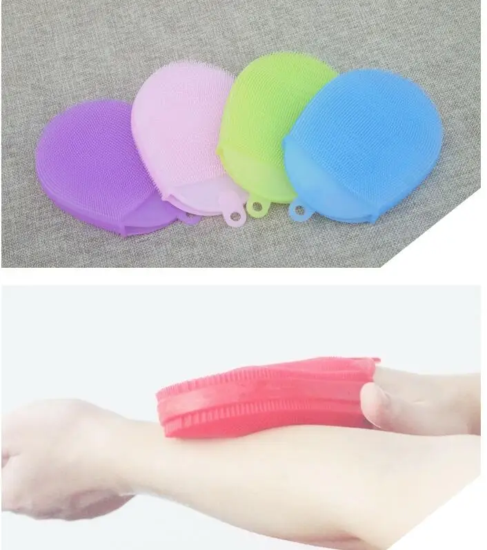 Silicone Exfoliating Brush Scrubber Bath Scrub Glove Spa Anti Cellulite