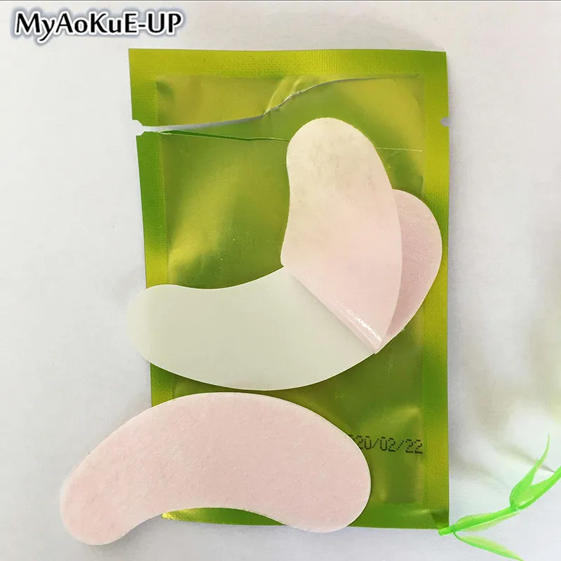 

MyAoKuE UP New Color 50pair Eyelashes Pads Patches Lint Free Under Pad Eyes Extension Tips Sticker Wraps Eyelashes Wholesale
