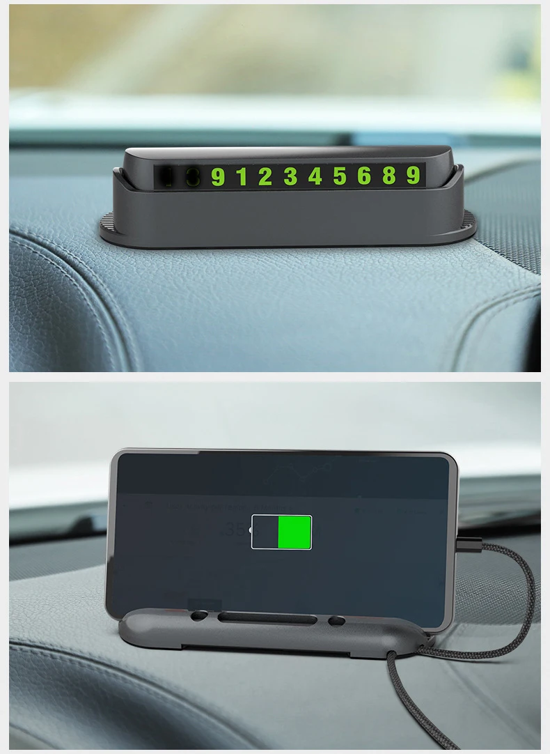 

Universal Hide Car Luminous Temporary Parking Card Phone Number Card for Car Stop Notice Number And Mobile Phone Holders