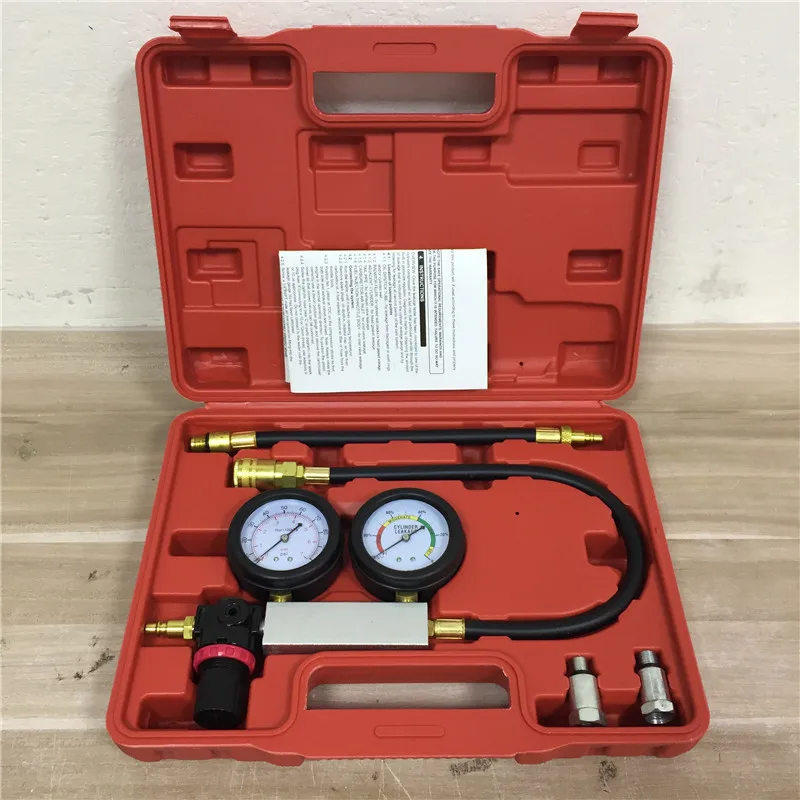 Auto Cylinder Leak Tester Compression Gauge Leakage Detector Kit Set Petrol Tool