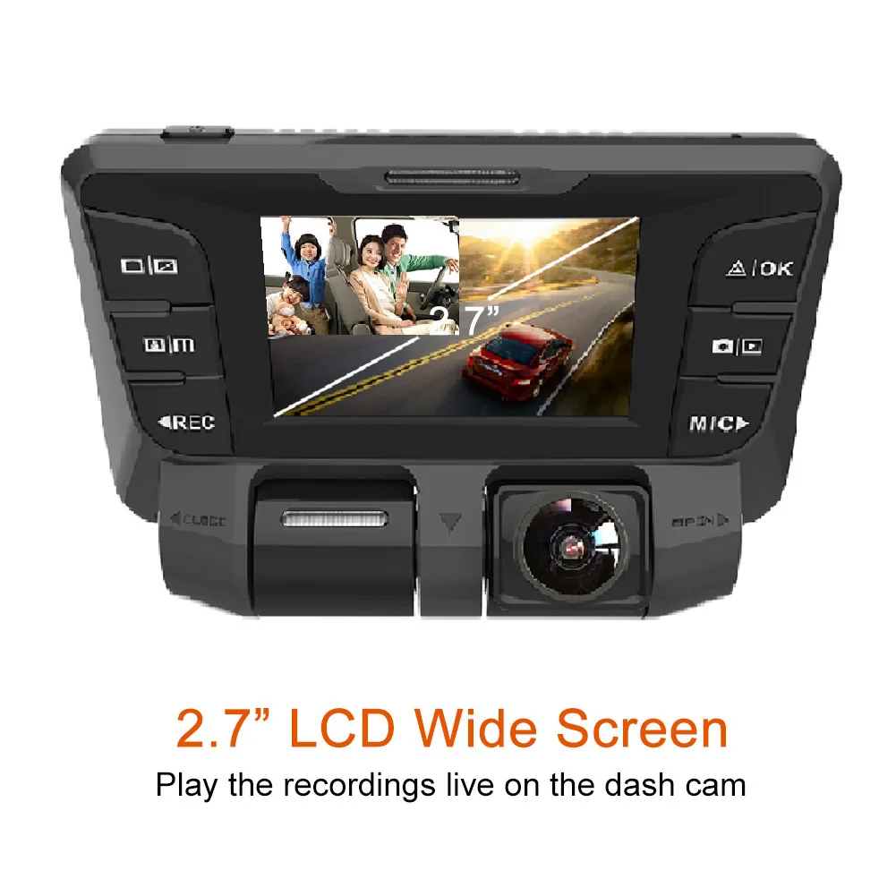 

1080P Car DVR 2.7 Inch Dual Lens 1080P+FHD Auto Camera Video Driving Recorder B90D super wide Degree front rearview Dash Cam