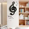 New 3D G-Clef Music Note Wall Clock Modern Minimalist Wall Clock Quartz Movement for Bedroom Living Room Personality Decoration 1