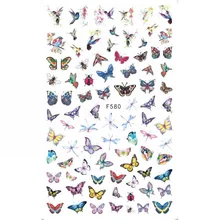 SUPER mince auto-adhésif 3D NAIL ART curseur autocollant paon urbain fille PARIS X-RAY fleur pétales DESSERT gâteau F574-583(China)