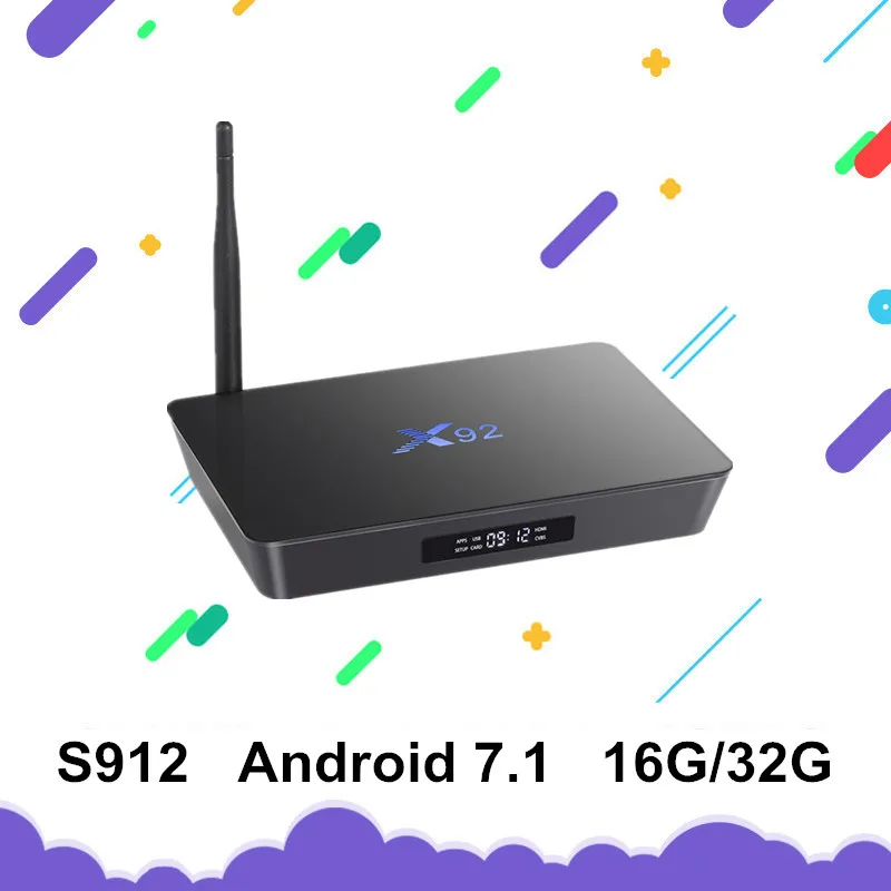 X92 ТВ коробка Android 7 1 Amlogic S912 Octa Core 2 GB/16 GB 3 GB/32 5G Wi-Fi 4 K Bluetooth H.265 с USB 0 Smart Декодер