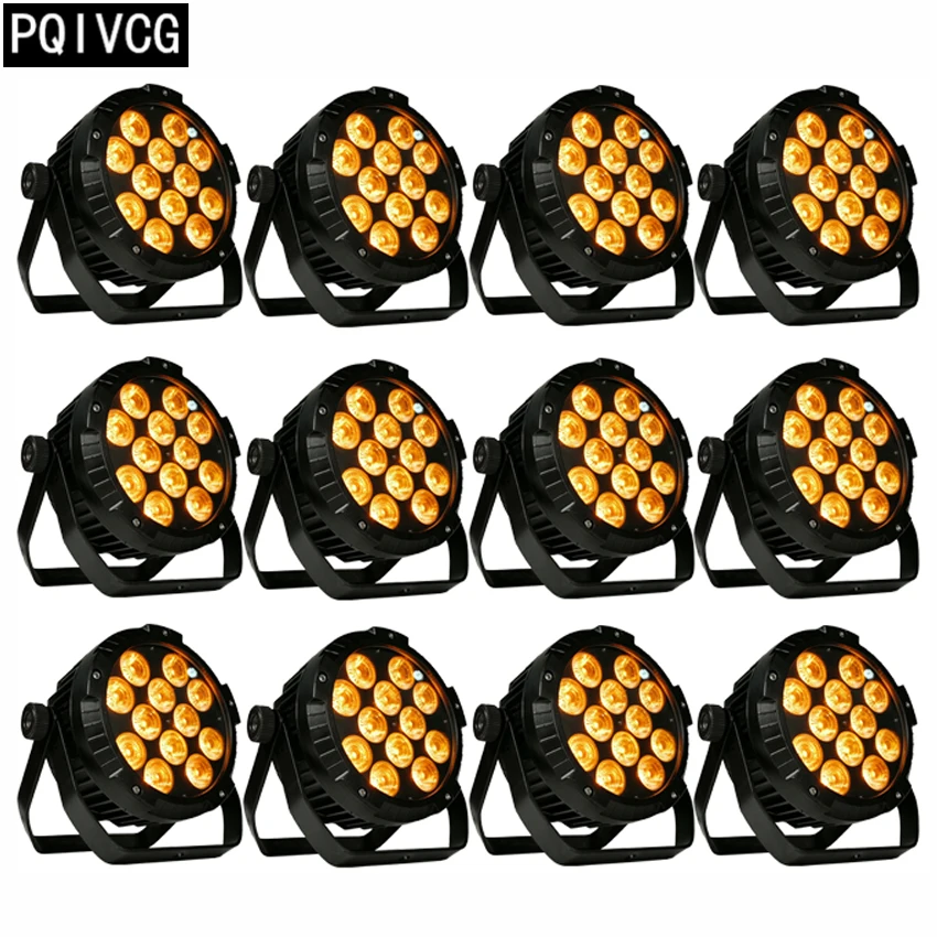 12 шт./12x18 Вт rgbwa uv 6в1 водонепроницаемые par Огни dmx512 светодиодные огни
