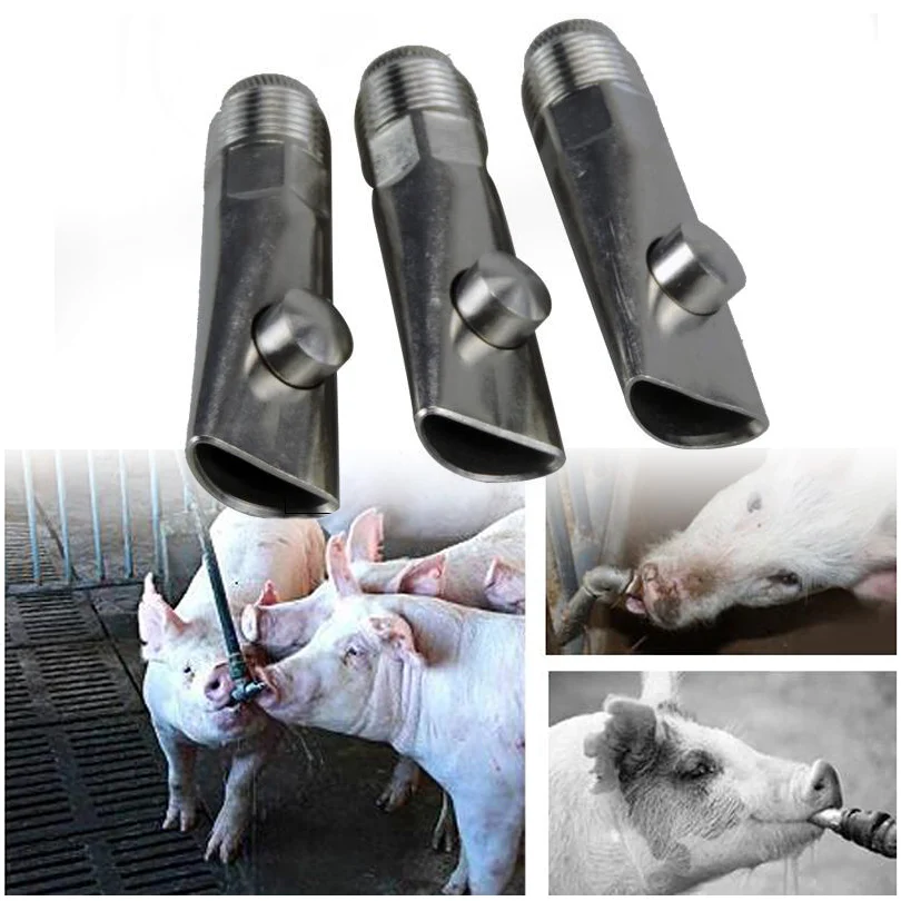 

1 Pcs Thickening Stainless Steel Adult Pig Head Nipple Drinking Fountain Bibcock Pig Farming Equipment Automatic Feed Water