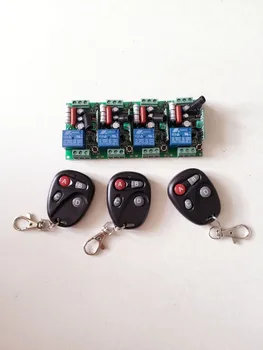 

New AC 220V 10A Learning Code 1ch Wireless Remote Control Switch System 3 Transmitter 4 Receiver Momentary Toggle do Telecomando