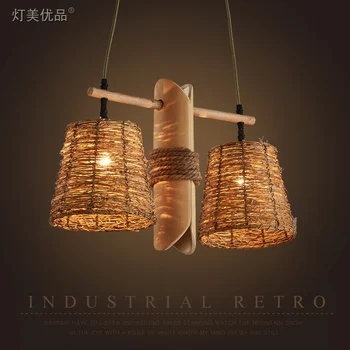 

Vintage Hemp Rope Pendant Light AC90-260V E27 Loft Creative Personality Industrial Pendant Lamp for Restaurant Coffee Bar