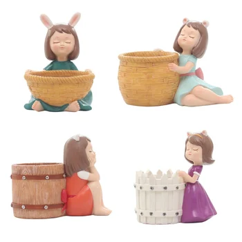 

Cute Girl Flowerpot Plant Pot Flower Planter Home Garden Mini Bonsai Cactus Flower Pot Wedding Birthday Gift