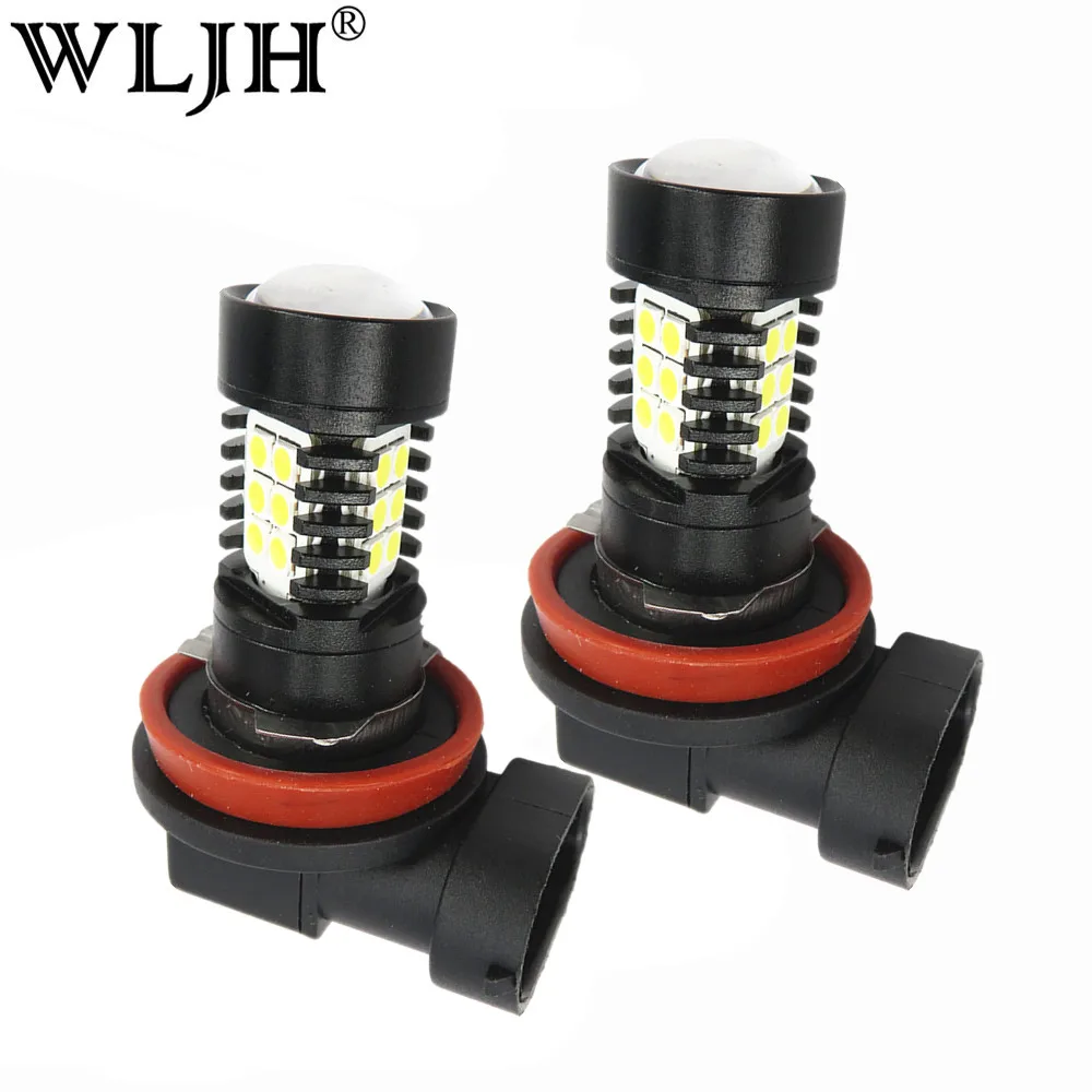 

WLJH 2x H16 (JP) Led Light 22W 800Lm 3030 SMD Car Driving Bulb DRL Fog Lamp Corner Lighting Replacement DC12V-24V Projector Lens