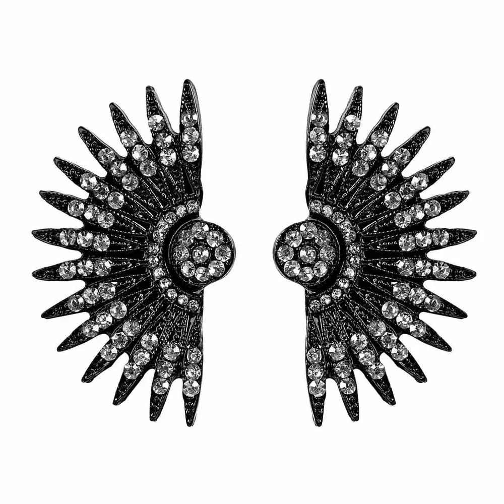 Модные женские серьги с кристаллами, золотые, черные, большие, длинные, массивные серьги-гвоздики, женские серьги в стиле панк, Серьги Brincos, свадебный подарок - Окраска металла: EH991