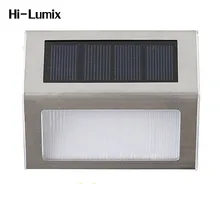 Hi-Lumix 2 шт. светодиодный светильник на солнечной батарее 3 светодиодный s водонепроницаемый настенный светильник наружный светодиодный прожектор светильник s ночной Светильник садовый пейзаж лужайка лампа