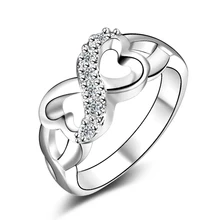 Echte чистый в форме крыла прозрачный CZ болгарийский сердце кольца для женщин Мода плата покрытием ювелирные изделия jz154 кладдахское кольцо Анель