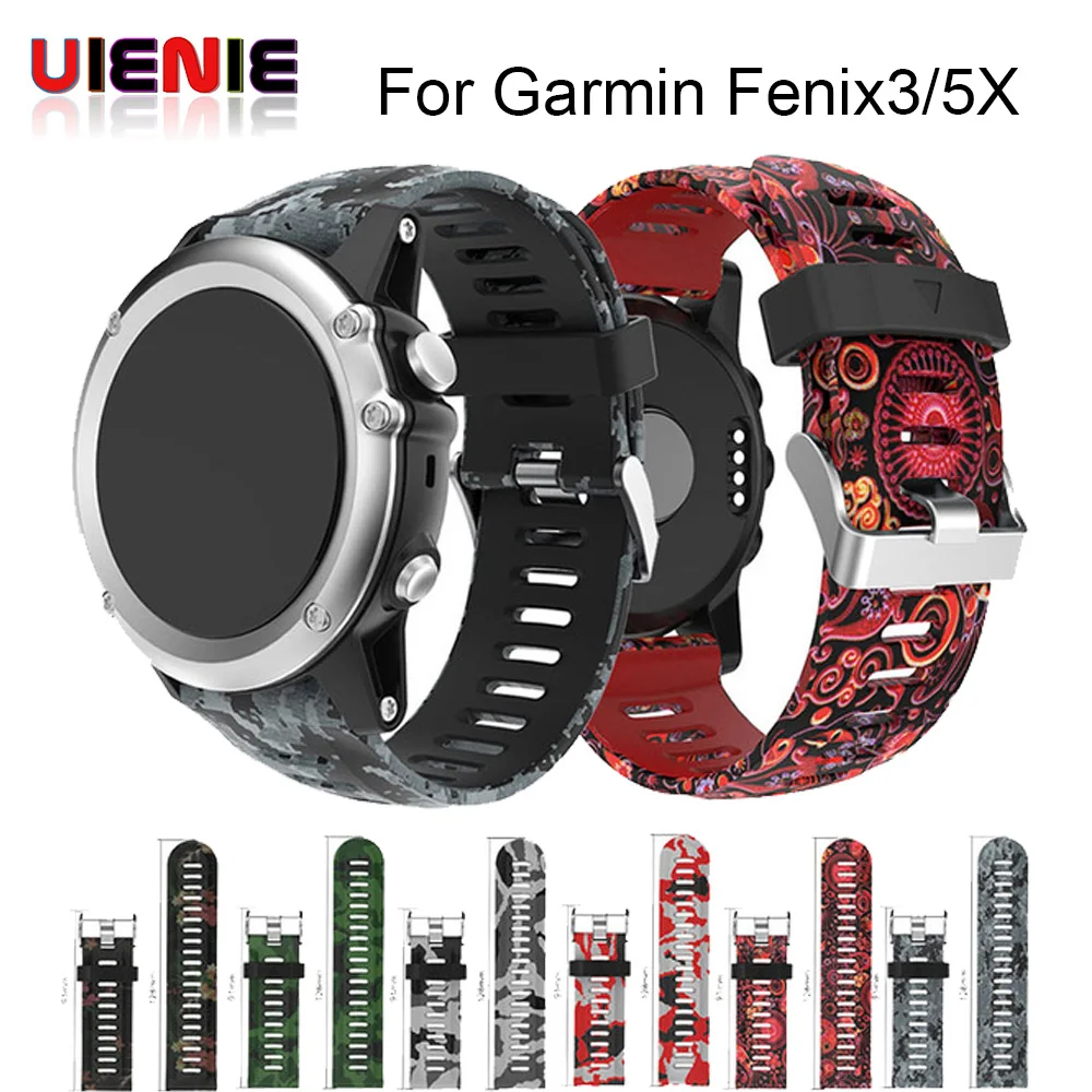 

UIENIE 26mm Width Watch Band for Garmin Fenix 3/Fenix 5X Strap Band Outdoor Sport Silicone Watchband for Garmin Fenix 3 Band