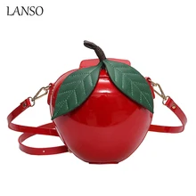 Kreative mode cartoons apple geformt tasche personalisierte lustige mini umhängetaschen frauen leder lässig kupplung obst geldbörse