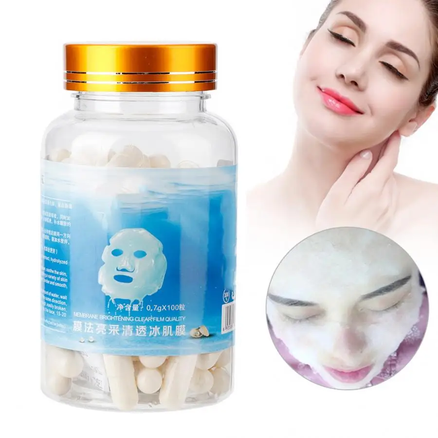

100pcs Capsule Masks Hyaluronic Acid Silk Collagen Moisturizing Brightening Skin Beauty
