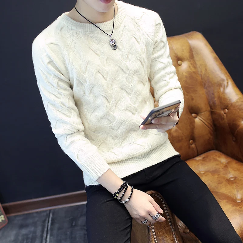 

2019 Autumn Winter New Solid Sweater Men Wool Pull Sueter Hombre Knit Male Casual Pullover Sweater Cotton Gray Warm Coat